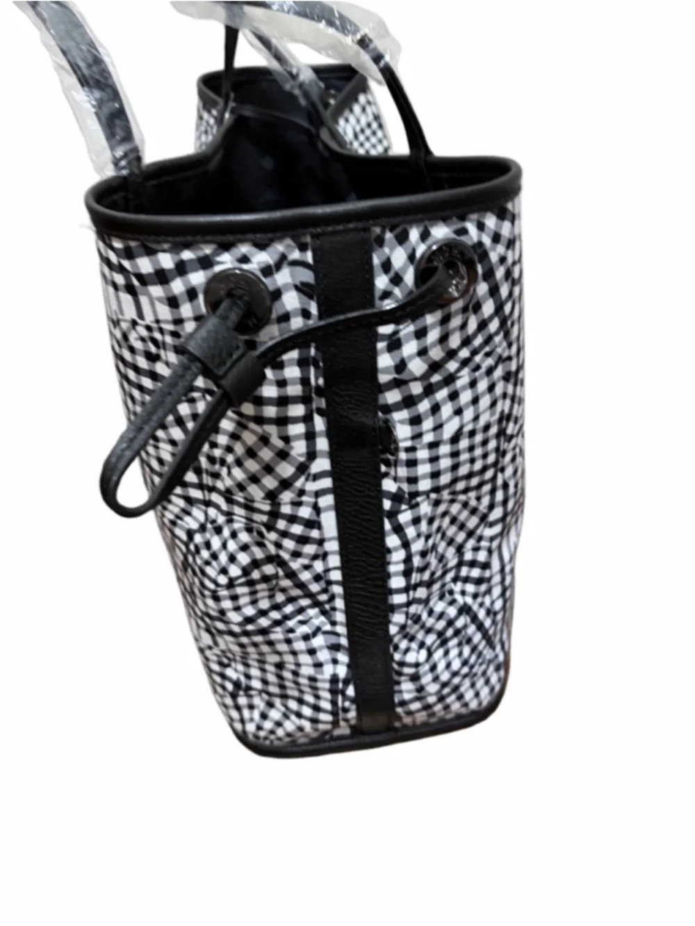 NWT MCM Women's Liz Reversible Shopper Tote in Black & white, Visetos & leather